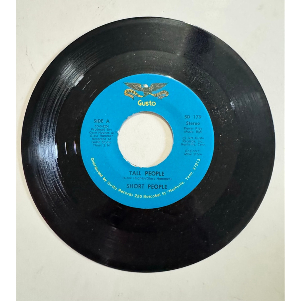 1978 Gusto Records 45 RPM Tall People “Short People /Why’d You Put It To Me Baby